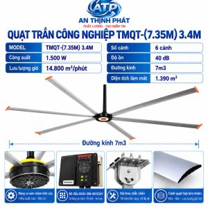 Quạt trần công nghiệp TMQT-(7.35M) 3.4M