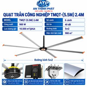 Quạt trần công nghiệp TMQT-(5.5M) 2.4M